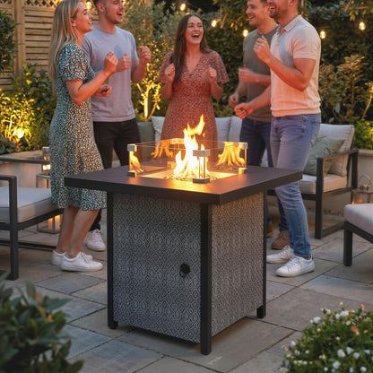 Propane Gas Fire Pit Table for Garden, 11.7 KW Smokeless Firepit