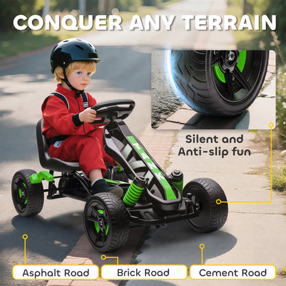 Pedal Go Kart with Automatic Clutch, for Ages 3-6 Years, Green