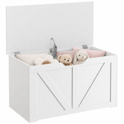 Storage Trunk for Living Room, with Safety Hinge, 80cm, White