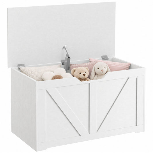 Storage Trunk for Living Room, with Safety Hinge, 80cm, White