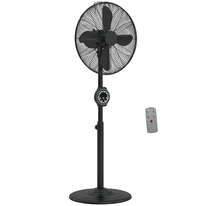Metal Pedestal Fan with Oscillating, Adjustable Height, Timer