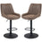 Retro Bar Stools Set of 2, Adjustable Kitchen Stool, Upholstered Bar Chairs with Back, Swivel Seat, Coffee