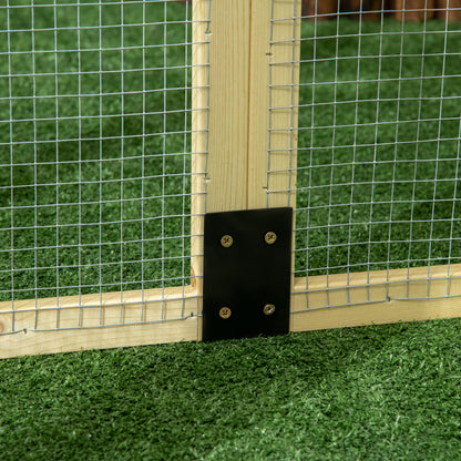 Chicken Run, Wooden Chicken Coop w/ Combinable Design-Natural Wood Finish