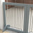 Foldable Wooden Pet Gate w/ 3 Panels 2 Support Feet for Small Dogs