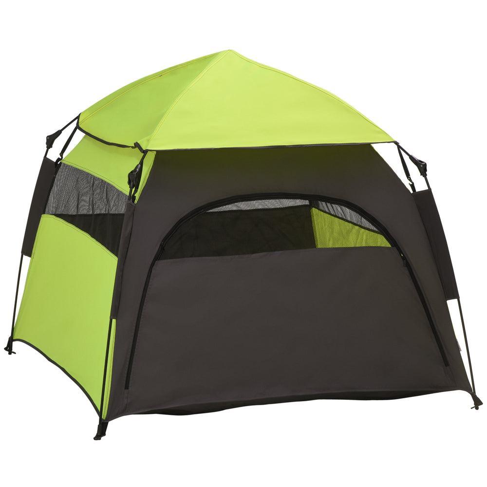 Foldable Dog Cat Tent with Waterproof Oxford Cloth, Carry Bag, Green