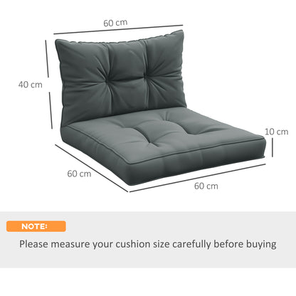 4-Piece Seat Cushions Back Pillows Replacement, Patio Chair Cushions Set for Indoor Outdoor, Grey