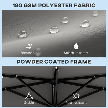 2.6 m Half Parasol with Solar Lights, UPF50+ Semi Round Umbrella