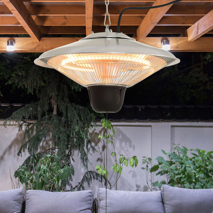 Outdoor Heater Ceiling Hanging Light 1500W Pull Switch Electric Aluminium