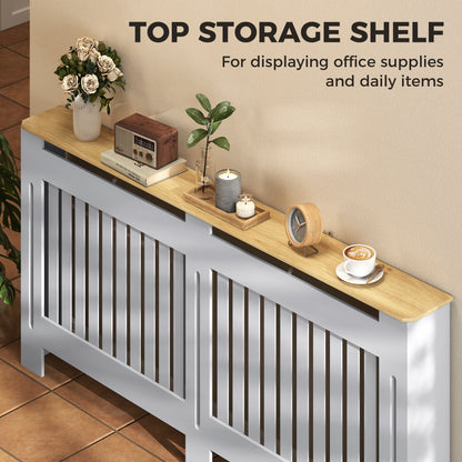 Radiator Cover Painted Slatted MDF Cabinet Lined Grill 172x19x81cm