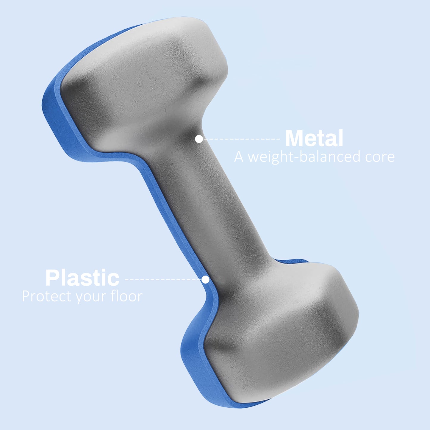 Set of 2 Hexagonal Dumbbells Weights Pair, 2 x 2kg, Blue