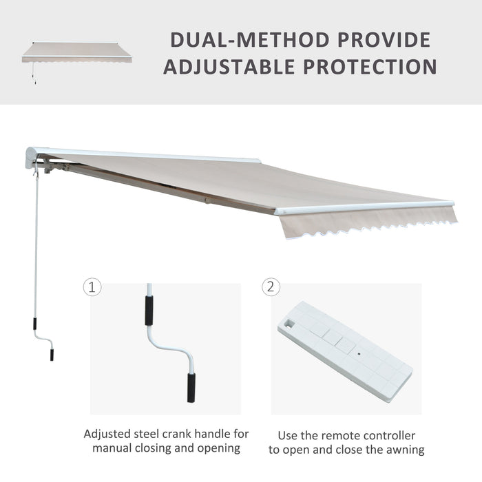 3.5Lx2.5M Retractable Awning-Cream White