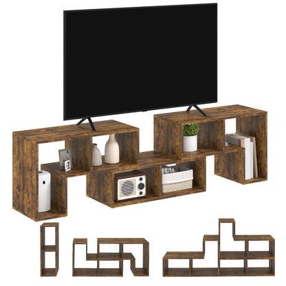 TV Unit for TVs up to 75 Inches, Free Combination TV Stand, Brown