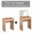 Dressing Table Set Padded Stool Dresser with Flip-up Mirror Multi-purpose - Wood Grain