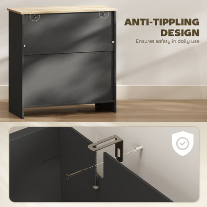 Sideboard, Kitchen Storage Cabinet w/ Adjustable Shelf, Drawer, Black