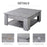 2 Tier Wood Coffee Table Side Table Bottom Storage Shelf Simple Modern Living Room Grey Wood Grain