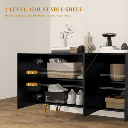 Freestanding Storage Cabinet with Adjustable Shelves for Living Room