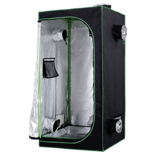 Hydroponic Plant Grow Tent, 80L x 80W x 160Hcm-Black/Green