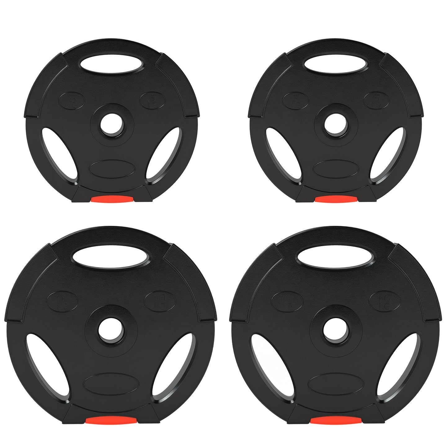 Olympic Weight Plates Set for Home Gym, 2 x 10kg, 2 x 5kg, Black