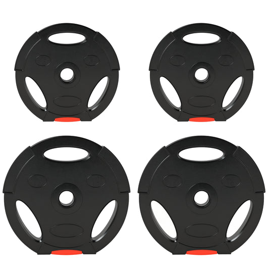 Olympic Weight Plates Set for Home Gym, 2 x 10kg, 2 x 5kg, Black