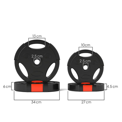 Olympic Weight Plates Set for Home Gym, 2 x 10kg, 2 x 5kg, Black