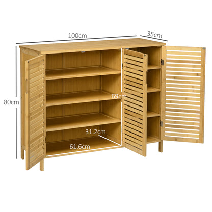 Rustic Shoe Cabinet, Shoe Storage Cabinet for 16 pairs of shoes