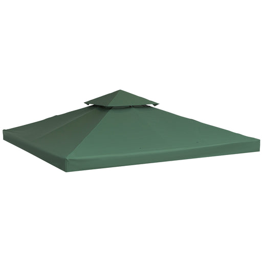 3 x 3 m Gazebo Top Cover Double Tier Canopy Replacement Pavilion Roof Green