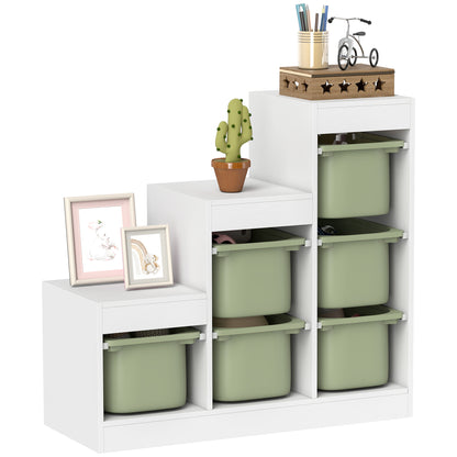 Kids Toy Storage Unit with Removable Bins, for 3-8 Years, Green