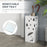 Metal Umbrella Stand, Square Umbrella Basket with 4 Hooks Drip Tray White