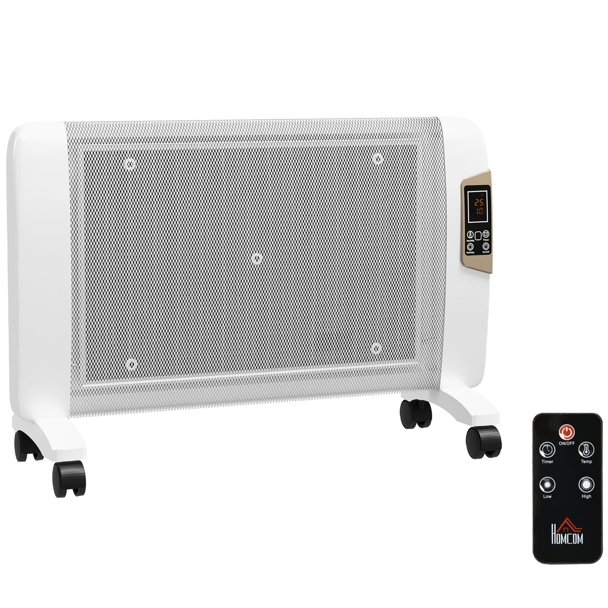 Mica Electric Space Heater, Portable Heater, 2 Heat Settings, White