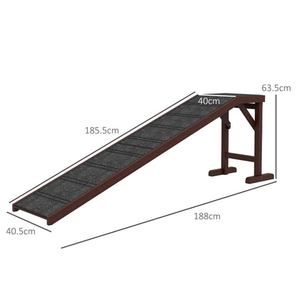Pet Ramp for Dogs Cats with Non-Slip Carpet for Bed Sofa, Brown