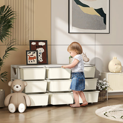 Kids Storage Units with Drawers 3 Tier Chest Dresser Tower Cream