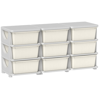 Kids Storage Units with Drawers 3 Tier Chest Dresser Tower Cream