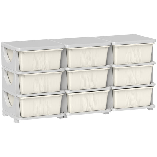 Kids Storage Units with Drawers 3 Tier Chest Dresser Tower Cream