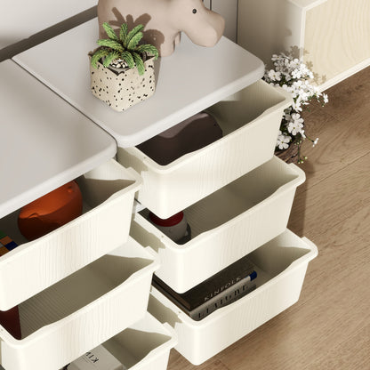 Kids Storage Units with Drawers 3 Tier Chest Dresser Tower Cream