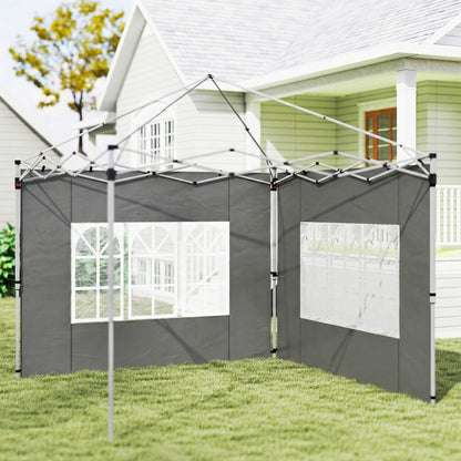 Gazebo Side Panels for 3x3(m) or 3x4m Pop Up Gazebo, Dark Grey