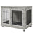 Indoor Dog Kennel w/ Soft Cushion, Double Door for Large Dogs, 106 x 74 x 81.5cm, Grey