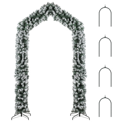 9ft Flocked Snow Christmas Tree Arch with 1400 Branch Tips, Green