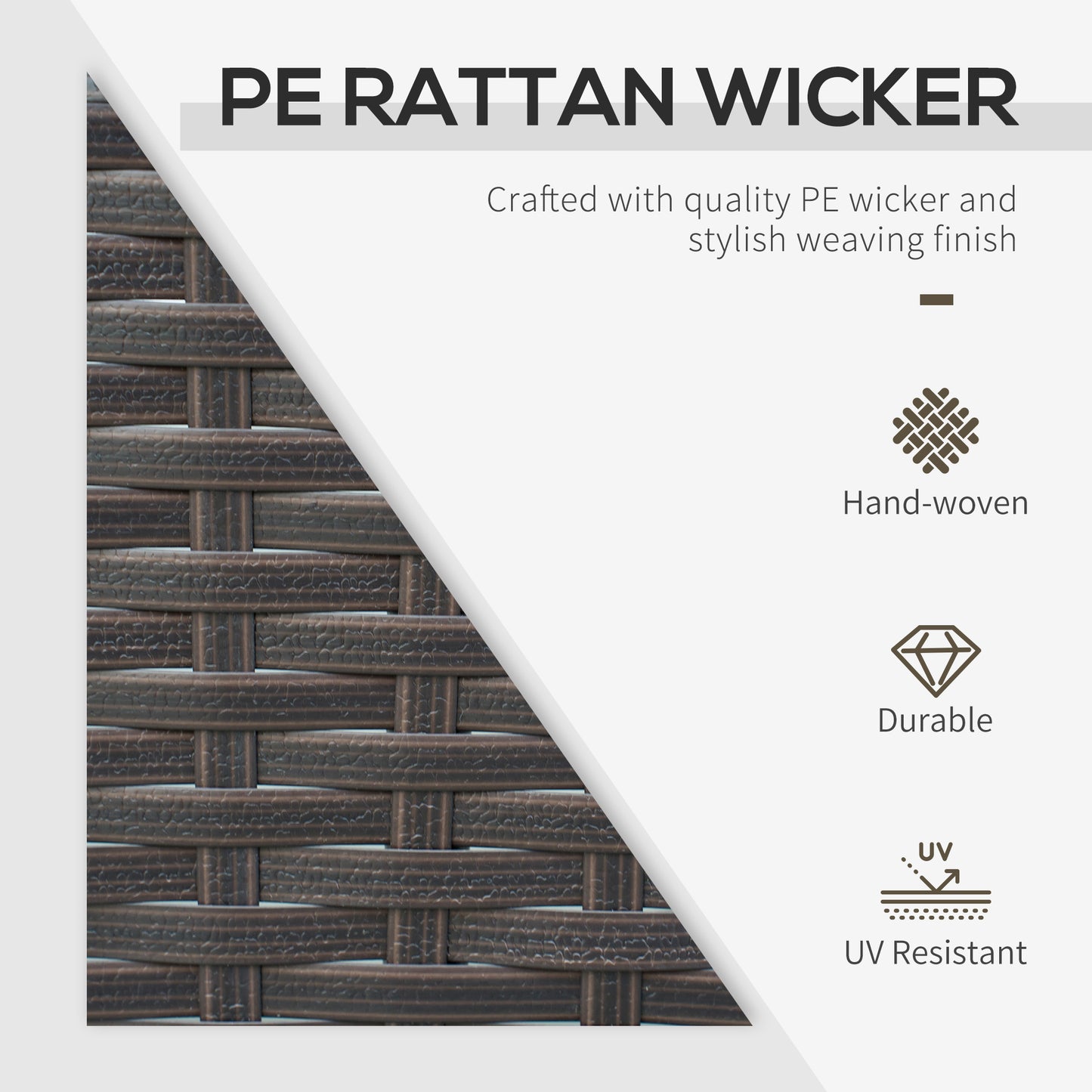 3 Pieces Rattan Bistro Set with Tempered Glass Table Orange