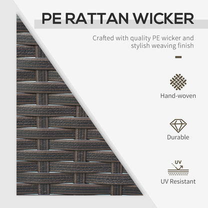 3 Pieces Rattan Bistro Set with Tempered Glass Table Orange