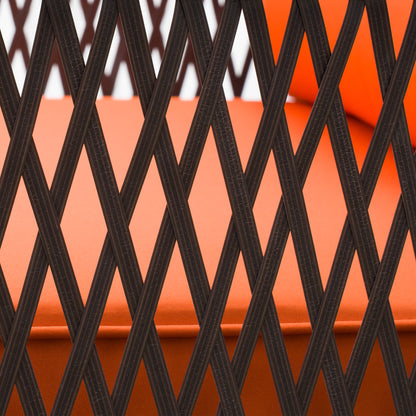 3 Pieces Rattan Bistro Set with Tempered Glass Table Orange