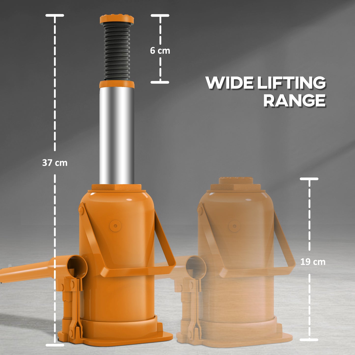 12 Tonne Hydraulic Bottle Jack, 19-37 cm Car Jack Lift, Orange