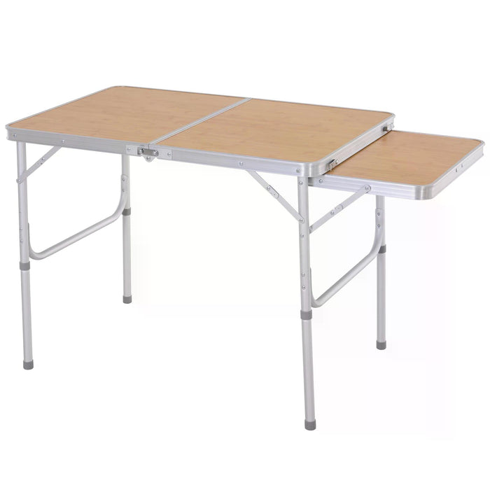 Aluminium Pincic Table MDF-Top 3ft Folding Portable Outdoor Table Silver