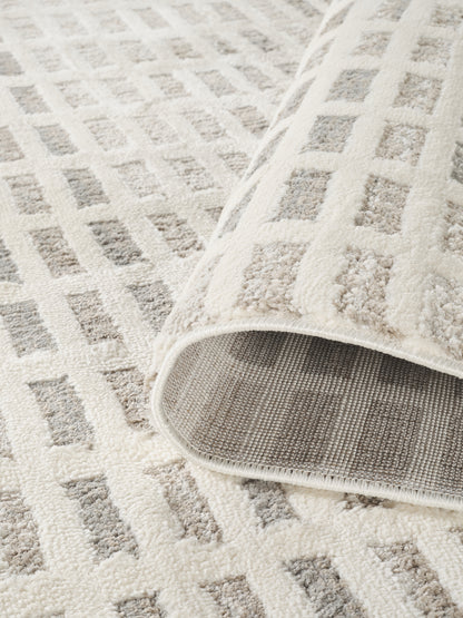 Mabel Modern Contemporary Living Room Area Rug - Grid Design