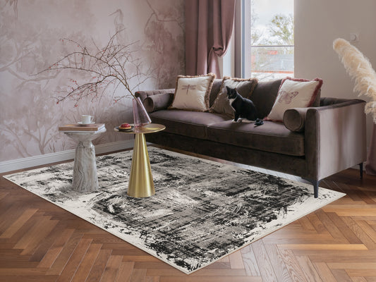 Mayfair Living Room Area Rug Metallic Sheen Contemporary Modern Canvas Design