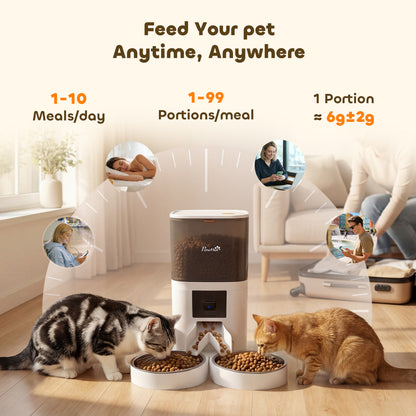 Smart Cat Feeder with HD Camera, 5G WiFi & Voice Recorder 6L