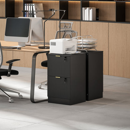 Filing Cabinet, File Cabinet with 2 Lockable Drawers and Hanging Rails