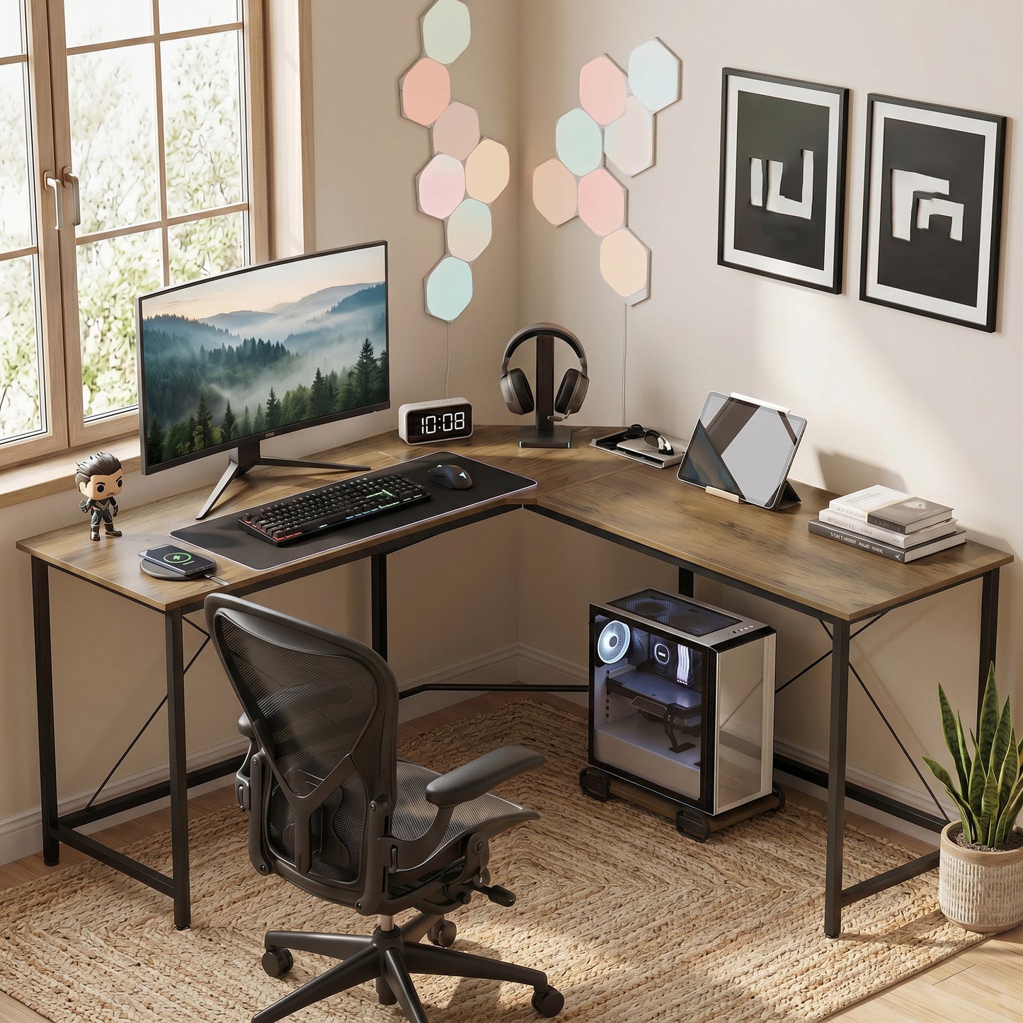 Corner L-Shape Computer Desk Gaming PC Workstation for Home Office