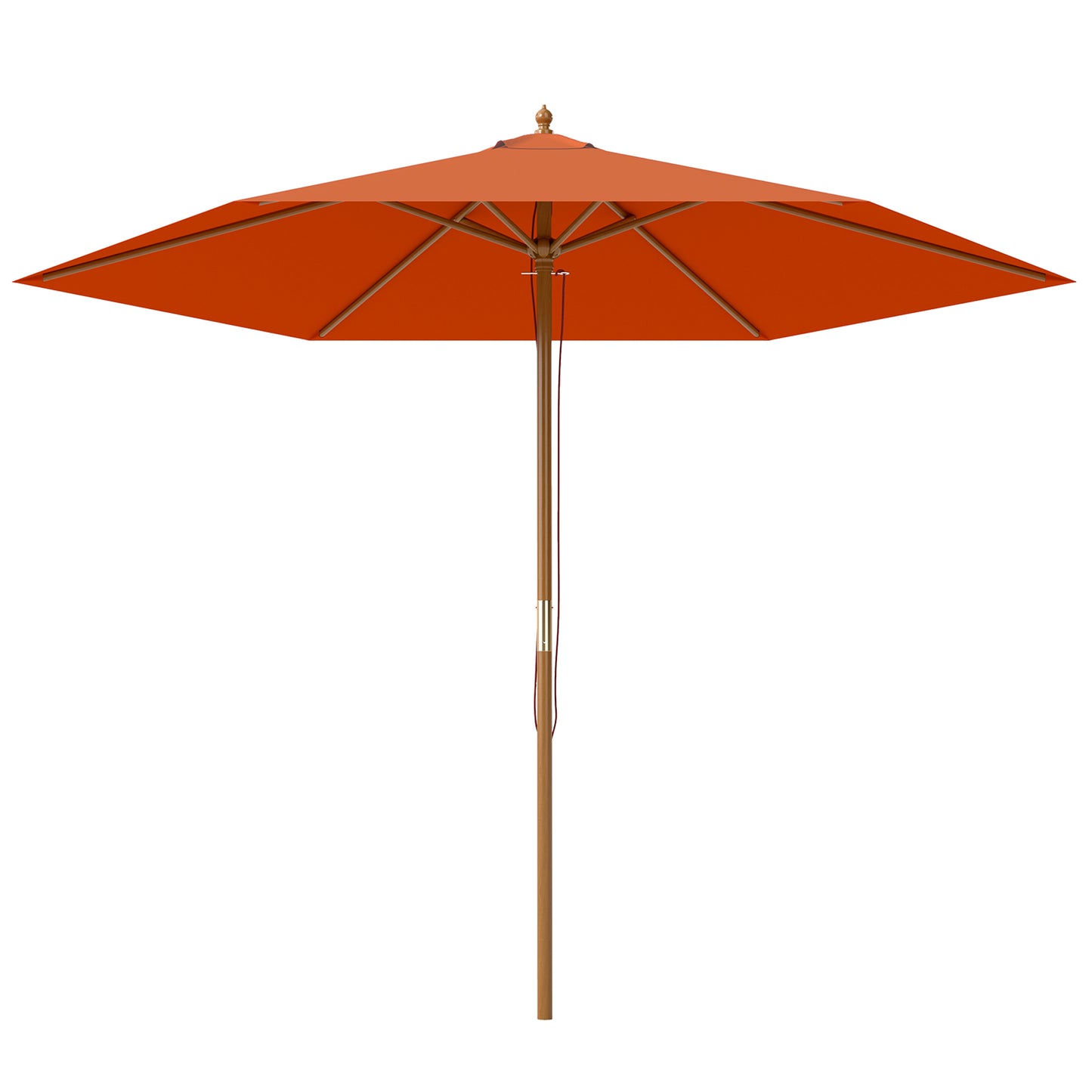2.5m Wood Garden Parasol Sun Shade Outdoor Wooden Umbrella Canopy
