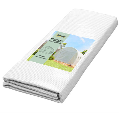 4 x 3 x 2m Polytunnel Greenhouse Replacement Cover ONLY Winter Garden Plant PE Cover for Tunnel Walk-in Greenhouse with Roll-up Windows Door Outdoor, White