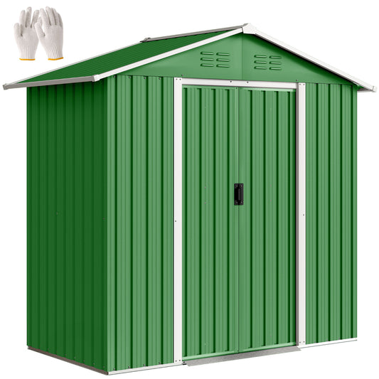 6.5x3.5ft Metal Garden Shed for Garden, Green